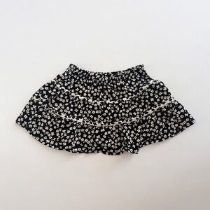 Zara Kids Black and Cream Floral Skirt